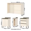 Bancada de Cozinha Kit Ilha Gourmet Connect 2 Portas 3 Gavetas Ripado Ce814 Duna/Off White - Henn