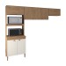Cozinha Compacta Viena 7 Portas 2 Prateleiras Canelato Rustico/Off White - Atualle Móveis