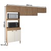 Cozinha Compacta Viena 7 Portas 2 Prateleiras Canelato Rustico/Off White - Atualle Móveis