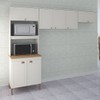 Cozinha Compacta Viena 7 Portas 2 Prateleiras Off White/Canelato - Atualle Móveis