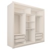 Guarda-Roupa Solteiro Moniz 3 Portas de Correr 4 Gavetas Espelhado Branco - Panorama Móveis