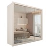 Guarda-Roupa Solteiro Moniz 3 Portas de Correr 4 Gavetas Espelhado Branco - Panorama Móveis