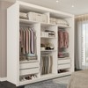 Guarda-Roupa Solteiro Moniz 3 Portas de Correr 4 Gavetas Espelhado Branco - Panorama Móveis