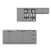 Cozinha Completa Americana 8 Portas 3 Gavetas com Vidro 100% Mdf  Cinza - Henn