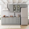 Cozinha Completa Americana 8 Portas 3 Gavetas com Vidro 100% Mdf  Cinza - Henn