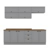 Cozinha Completa Americana 10 Portas 3 Gavetas 100% Mdf Cinza - Henn
