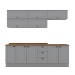 Cozinha Completa Americana 10 Portas 3 Gavetas 100% Mdf Cinza - Henn