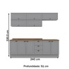 Cozinha Completa Americana 10 Portas 3 Gavetas 100% Mdf Cinza - Henn