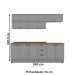 Cozinha Completa Americana 10 Portas 3 Gavetas 100% Mdf Cinza - Henn