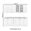 Cozinha Completa Americana 11 Portas 3 Gavetas com Vidro 100% Mdf Branco - Henn