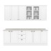 Cozinha Completa Americana 11 Portas 3 Gavetas com Vidro 100% Mdf Branco - Henn