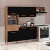 Cozinha Completa Salinas Top 6 Portas 2 Gavetas Canelato Rústico/Preto Fosco - Atualle Móveis