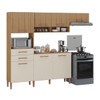 Cozinha Completa Fortaleza 7 Portas 2 Gavetas Ripado 3d Rústico/Natura/Off White - Atualle Móveis