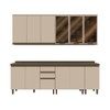Cozinha Compacta Reflecta 12 Portas 2 Gavetas com Vidro 100% Mdf Duna/Cristal - Henn