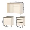 Bancada de Cozinha Kit Ilha Gourmet Connect 2 Portas 3 Gavetas Ripado Duna/Off White - Henn