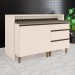 Bancada de Cozinha Kit Ilha Gourmet Connect 2 Portas 3 Gavetas Ripado Duna/Off White - Henn