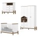 Quarto de Bebê Completo Ternura 5 Portas 5 Gavetas Branco/Jequitibá - Henn