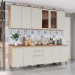 Cozinha Completa Requinte 12 Portas 2 Gavetas com Vidro Nature/Areia - Henn