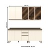 Cozinha Compacta Reflecta 10 Portas 2 Gavetas com Vidro 100% Mdf Off White - Henn