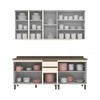 Cozinha Compacta Reflecta 10 Portas 2 Gavetas com Vidro 100% Mdf Off White - Henn