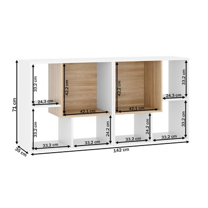 Nicho Organizador Sonho 8 Prateleiras Branco/Aveiro - Movelbras