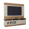Estante para TV Até 65 Polegadas Toronto 1 Porta Ripado 3d com Espelho Canelato/Natura/Off White - Atualle Móveis