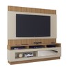 Estante para TV Até 65 Polegadas Toronto 1 Porta Ripado 3d com Espelho Canelato/Natura/Off White - Atualle Móveis
