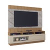 Estante para TV Até 65 Polegadas Toronto 1 Porta Ripado 3d com Espelho Canelato/Gratino/Off White - Atualle Móveis