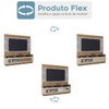 Estante para TV Até 65 Polegadas Toronto 1 Porta Ripado 3d com Espelho Canelato/Gratino/Off White - Atualle Móveis