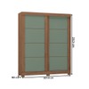 Guarda-Roupa Solteiro Montana 2 Portas 2 Gavetas Freijo Rústico/Preto/Green Fosco - Atualle Móveis