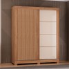 Guarda-Roupa Solteiro Montana 2 Portas 2 Gavetas Ripado 3d Canelato/Natura/Off White - Atualle Móveis