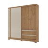 Guarda-Roupa Solteiro Condor 3 Portas 2 Gavetas Ripado 3d Flex Canelato/Natura/Off White - Atualle Móveis