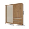 Guarda-Roupa Solteiro Condor 3 Portas 2 Gavetas Ripado 3d Flex Canelato/Natura/Off White - Atualle Móveis