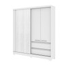 Guarda-Roupa Solteiro Condor 3 Portas 2 Gavetas Ripado 3d Flex Branco - Atualle Móveis