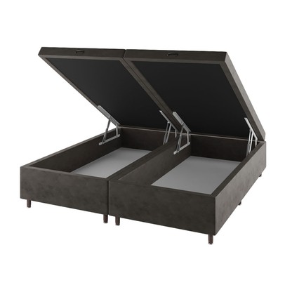 Base de Cama Box King Sonata com Baú Veludo Capuccino - Vian