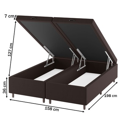 Base de Cama Box Queen Sonata com Baú Marrom - Vian