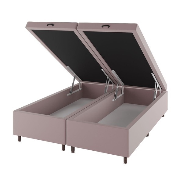Base de Cama Box Queen Sonata com Baú Turkey/Rose - Vian