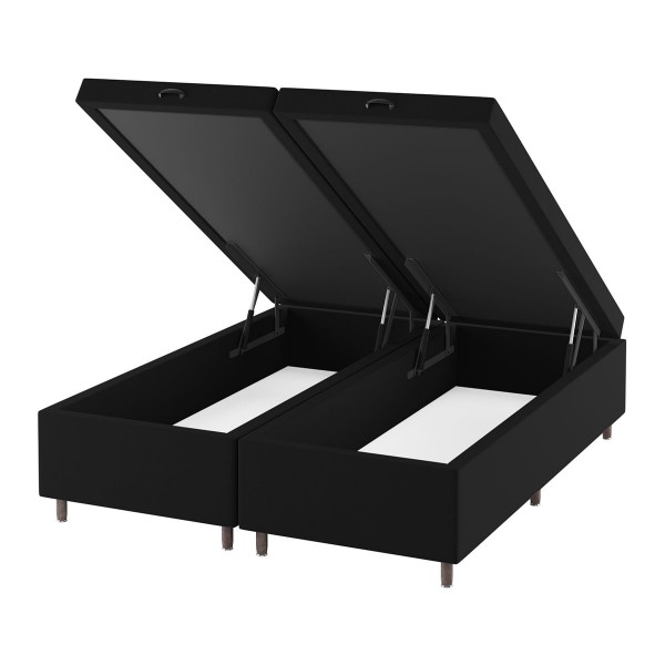 Base de Cama Box Queen Sonata com Baú Veludo Preto - Vian