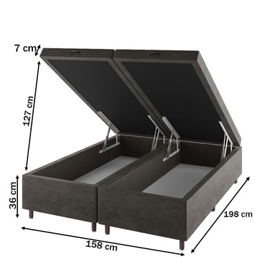 Base de Cama Box Queen Sonata com Baú Capuccino - Vian