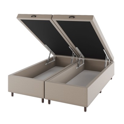 Base de Cama Box Queen Sonata com Baú Rústico/Palha - Vian