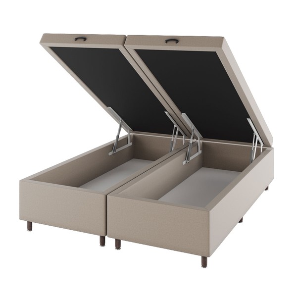 Base de Cama Box Queen Sonata com Baú Rústico/Palha - Vian