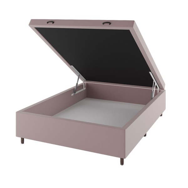 Base de Cama Box Casal Sonata com Baú Turkey/Rose - Vian
