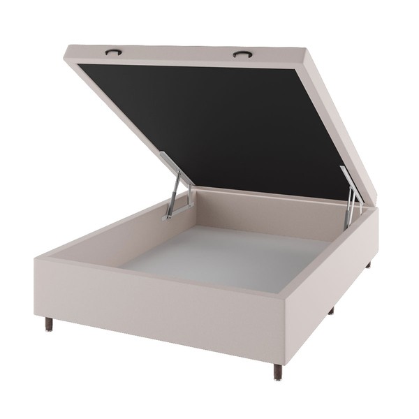 Base de Cama Box Casal Sonata com Baú Turkey/Creme - Vian