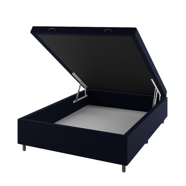Base de Cama Box Casal Sonata com Baú Turkey/Azul - Vian