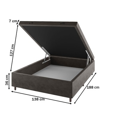 Base de Cama Box Casal Sonata com Baú Capuccino - Vian