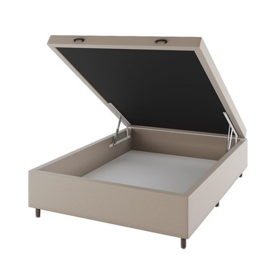 Base de Cama Box Casal Sonata com Baú Rustico Palha - Vian