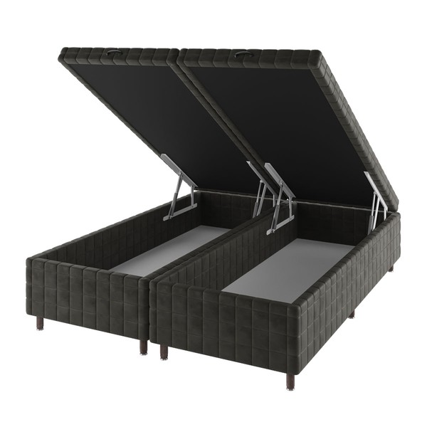 Base de Cama Box Queen Vision com Baú Capuccino - Vian