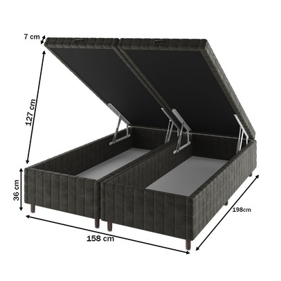 Base de Cama Box Queen Vision com Baú Capuccino - Vian