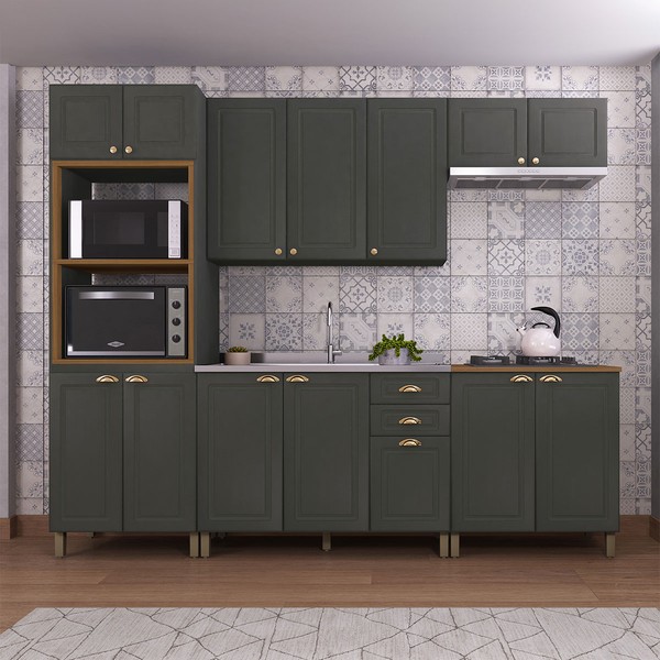 Cozinha Completa Firenze 14 Portas 2 Gavetas 6171.110 Chumbo - Indekes