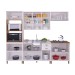 Cozinha Completa Firenze 14 Portas 2 Gavetas com Vidro 6171.133 Branca - Indekes